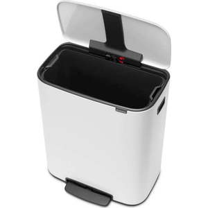 Bílý nášlapný ocelový odpadkový koš 60 l Bo – Brabantia obraz