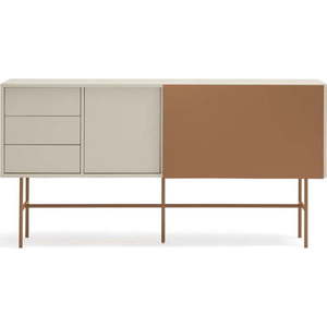 Nízká komoda s posuvnými dveřmi v béžovo-cihlové barvě 180x91 cm Nube – Teulat obraz