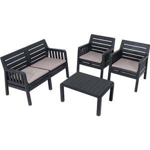Antracitový zahradní lounge set pro 4 Lara – Floriane Garden obraz