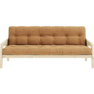Manšestrová rozkládací pohovka v hořčicovo-hnědé barvě 204 cm Grab Clear – Karup Design obraz