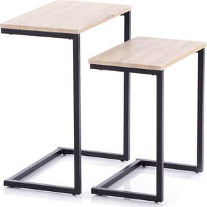 Odkládací stolky s deskou v dubovém dekoru v sadě 2 ks 30x48 cm Jalt – Homede obraz