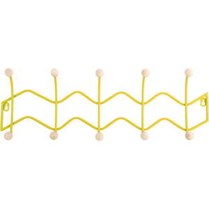 Žlutý kovový nástěnný věšák 61 cm Zig Zag – PT LIVING obraz