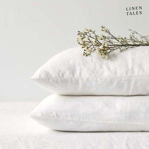 Lněný povlak na polštář 80x80 cm White – Linen Tales obraz