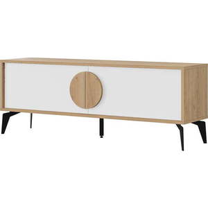 TV stolek v dekoru dubu v bílo-přírodní barvě 140x51 cm Vae – Marckeric obraz