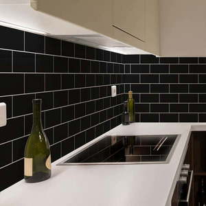 Sada samolepek na kachličky 30 ks 20x10 cm Subway Tiles Black – Ambiance obraz