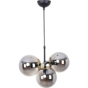 Černo-šedé závěsné svítidlo se skleněným stínidlem ø 15 cm Cascade – Squid Lighting obraz