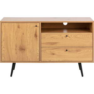 TV stolek v dekoru dubu v černo-přírodní barvě 124x75 cm Wilma – Actona obraz