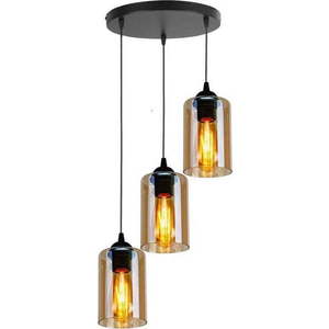 Černé závěsné svítidlo se skleněným stínidlem Bistro – Candellux Lighting obraz