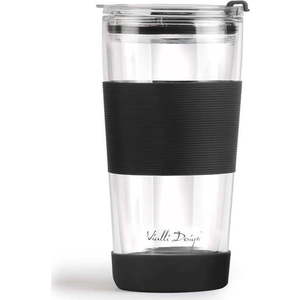 Černý termo hrnek 600 ml Fuori – Vialli Design obraz