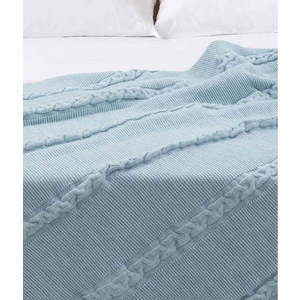 Modrý přehoz 200x220 cm Trenza – Oyo Concept obraz