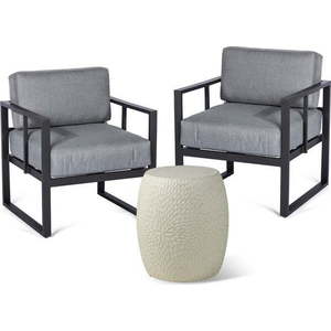 Šedý hliníkový zahradní lounge set pro 2 – Bonami Essentials obraz