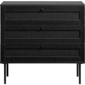 Černá nízká komoda v dekoru dubu 80x75 cm Pensacola – Unique Furniture obraz