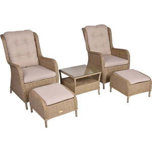 Světle hnědý zahradní lounge set z umělého ratanu pro 2 Valencia – Garden Pleasure obraz