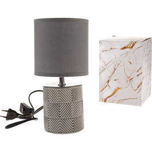 Šedá stolní lampa s textilním stínidlem (výška 27 cm) – Dakls obraz