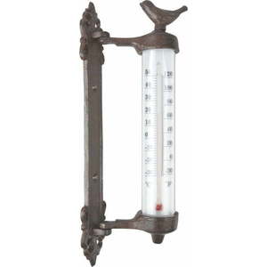 Litinový nástěnný teploměr Esschert Design Dekor Bird, výška 27, 3 cm obraz