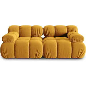 Žlutá sametová pohovka 188 cm Bellis – Micadoni Home obraz