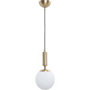 Závěsné svítidlo se skleněným stínidlem ve zlato-bílé barvě ø 15 cm Monera – Squid Lighting obraz
