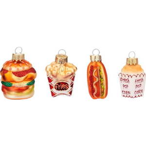 Skleněné vánoční ozdoby v sadě 4 ks Fast Food – Sass & Belle obraz