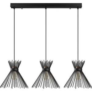 Černé závěsné svítidlo pro 3 žárovky Opviq lights Kirpi obraz