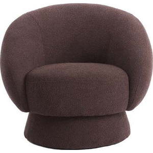 Tmavě hnědé křeslo z textilie bouclé Avoria – Light & Living obraz