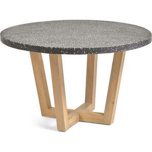 Tmavě šedý zahradní stůl s deskou z kamene Kave Home Shanelle, ø 120 cm obraz