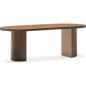 Kulatý jídelní stůl s deskou v dekoru ořechového dřeva 100x200 cm Nealy – Kave Home obraz