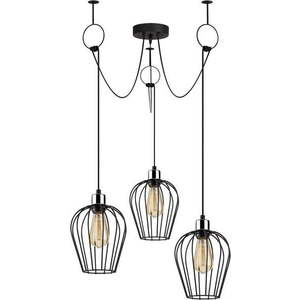 Černé závěsné svítidlo pro 3 žárovky Opviq lights Tel Chain obraz