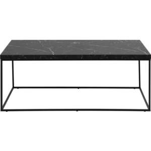 Černý konferenční stolek s deskou v dekoru mramoru 55x110 cm Barossa – Actona obraz