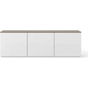 Bílá komoda s deskou v dekoru ořechu TemaHome Join, 180 x 57 cm obraz