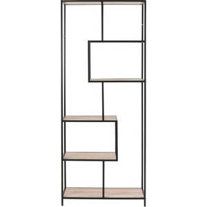 Černá/přírodní knihovna v dekoru dubu 77x185 cm Seaford – Actona obraz