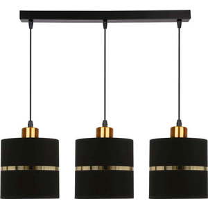 Černé závěsné svítidlo s textilním stínidlem ø 15 cm Assam – Candellux Lighting obraz