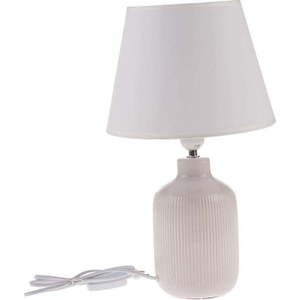 Krémová stolní lampa s textilním stínidlem (výška 41 cm) – Dakls obraz