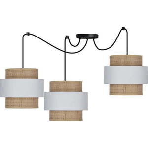 Závěsné svítidlo s ratanovým stínidlem v bílo-přírodní barvě ø 20 cm Rattan – Candellux Lighting obraz
