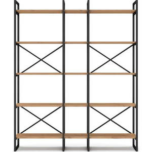 Černý/přírodní regál v dekoru dubu 144x175 cm Dusan – Marckeric obraz