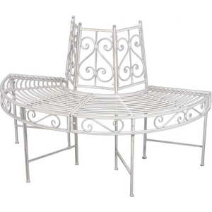 Bílá kovová zahradní lavice Varda – Garden Pleasure obraz