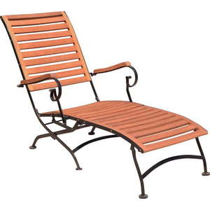 Hnědé dřevěné zahradní lehátko Vienna – Garden Pleasure obraz
