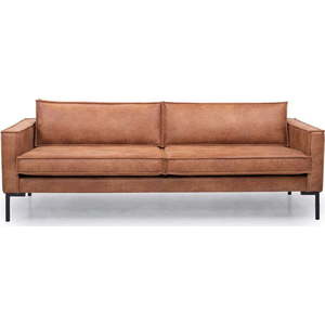 Hnědá pohovka z imitace kůže 216 cm Rate - Scandic obraz