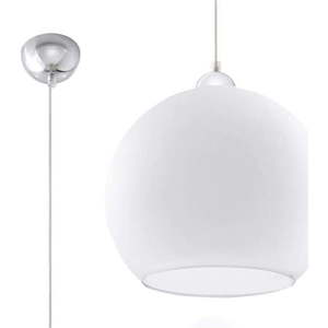 Bílé závěsné svítidlo se skleněným stínidlem ø 30 cm Bilbao – Nice Lamps obraz