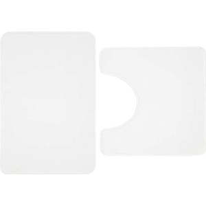 Bílé WC koupelnové předložky z paměťové pěny v sadě 2 ks 50x80 cm Anti-Bacterial – Catherine Lansfield obraz