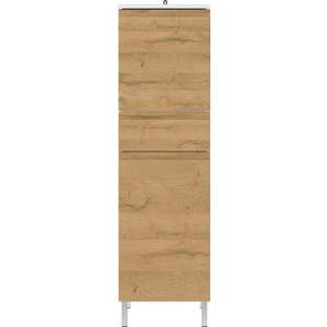Bílá vysoká koupelnová skříňka v dekoru dubu 34x120 cm Torrance - Germania obraz