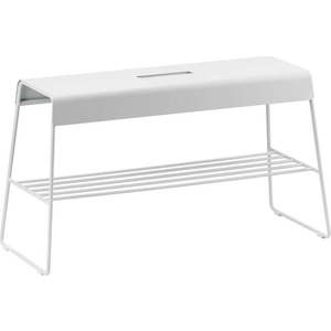 Bílý kovový botník s lavicí A-Bench – Zone obraz