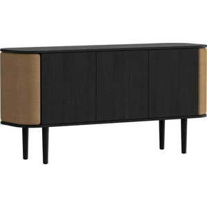 Černo-hnědá nízká komoda v dekoru dubu 150x75 cm Treasures – UMAGE obraz