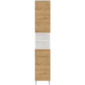 Bílá vysoká koupelnová skříňka v dekoru dubu 34x190 cm Torrance - Germania obraz