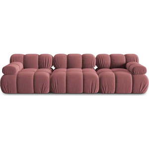 Růžová sametová pohovka 282 cm Bellis – Micadoni Home obraz