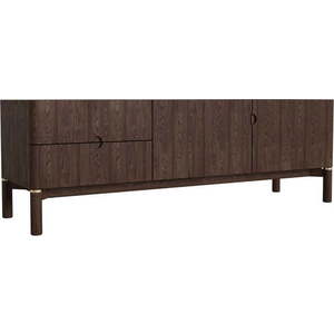 Tmavě hnědý TV stolek v dekoru dubu 160x55 cm Arun – Unique Furniture obraz