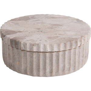 Světle hnědý dekorativní kamenný úložný box ø 15x6 cm Marble – PT LIVING obraz