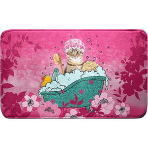 Růžová koupelnová předložka 45x75 cm Chatibulle – douceur d'intérieur obraz