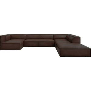 Tmavě hnědá kožená rohová pohovka (pravý roh) Madame – Windsor & Co Sofas obraz