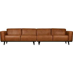 Koňakově hnědá pohovka z imitace kůže BePureHome Statement, 372 cm obraz