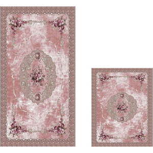 Růžové koupelnové předložky v sadě 2 ks 60x100 cm – Foutastic obraz